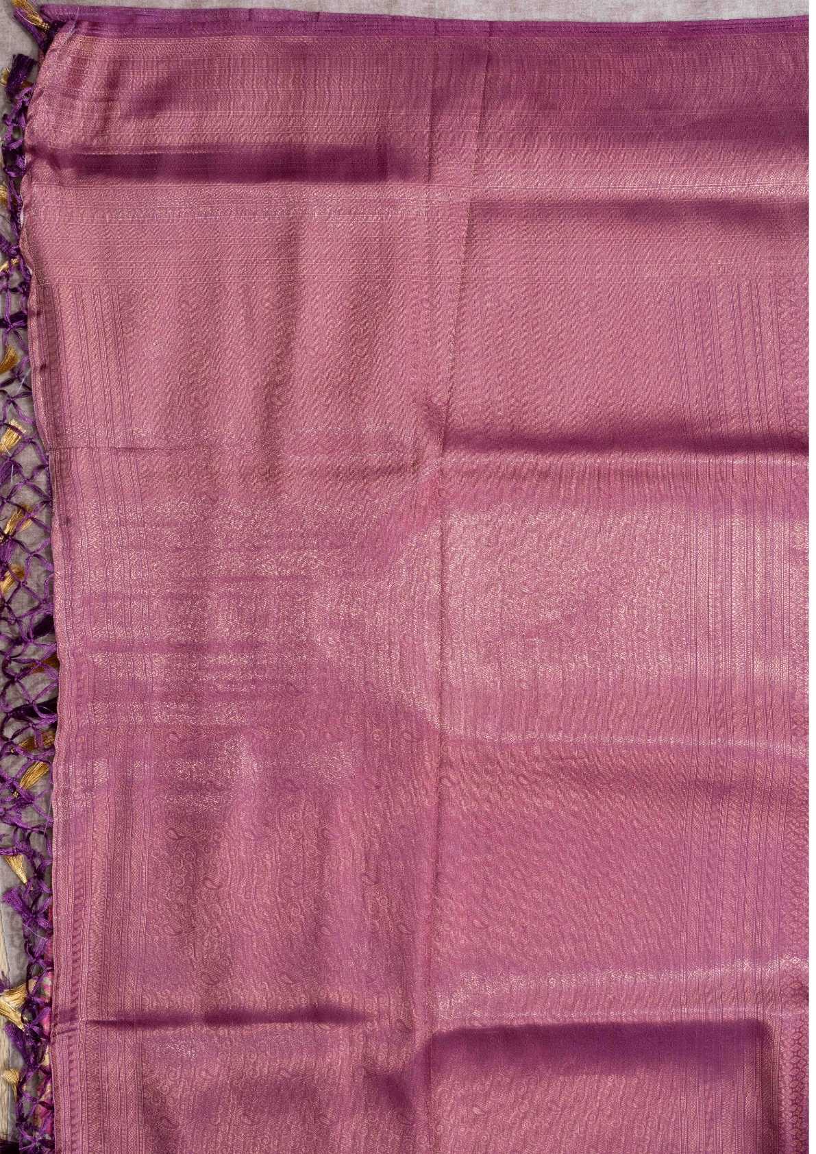 Fancy Soft Tissue Saree Pink With Grand Blouse