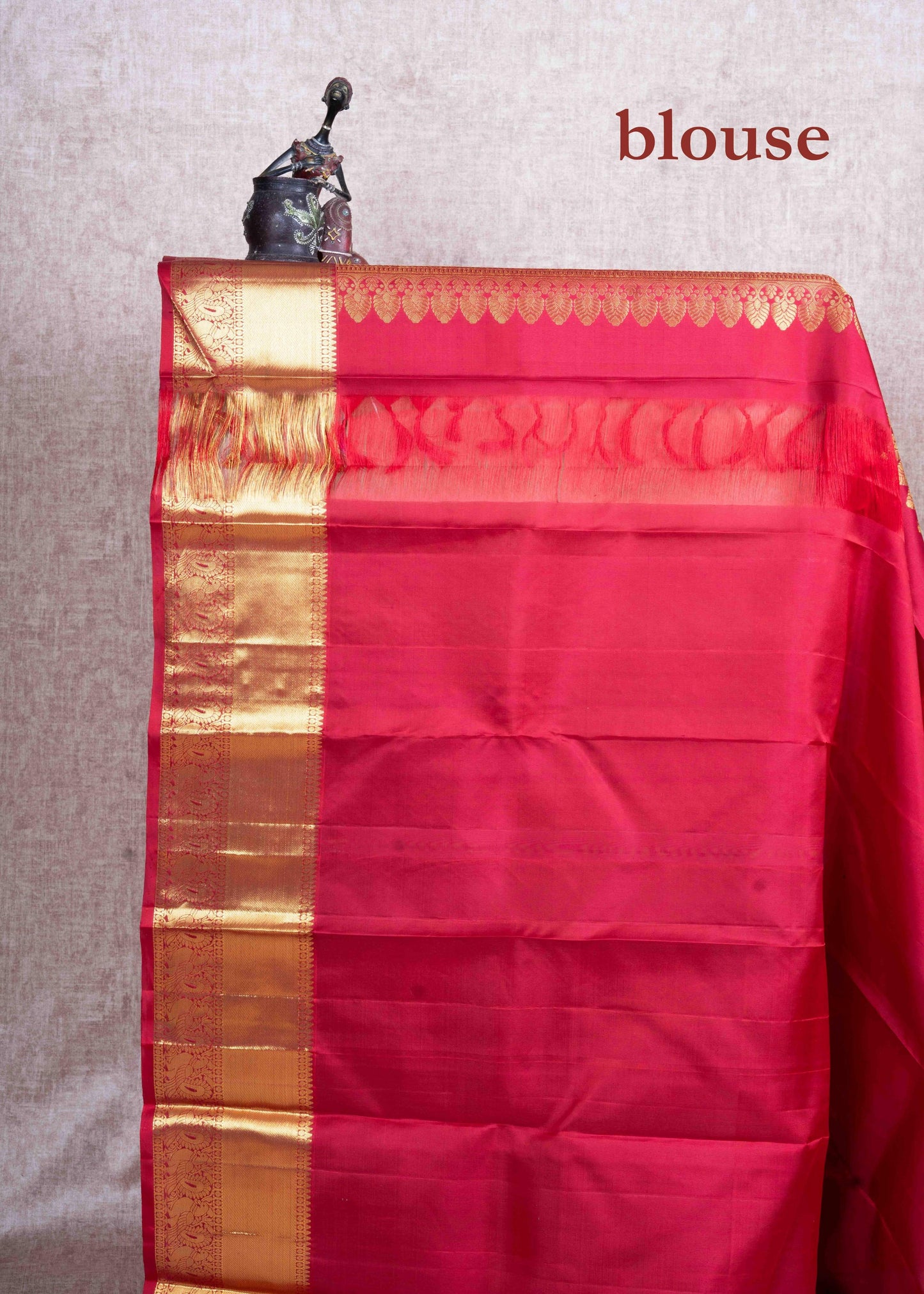 Kanjivaram Brown Pure Silk Jacquard Saree With Brown Blouse