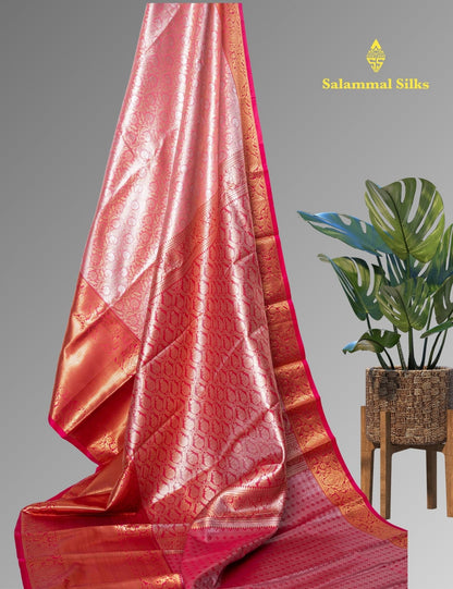 Light Green Tissue Beautiful Semi  Silk Saree With Blouse