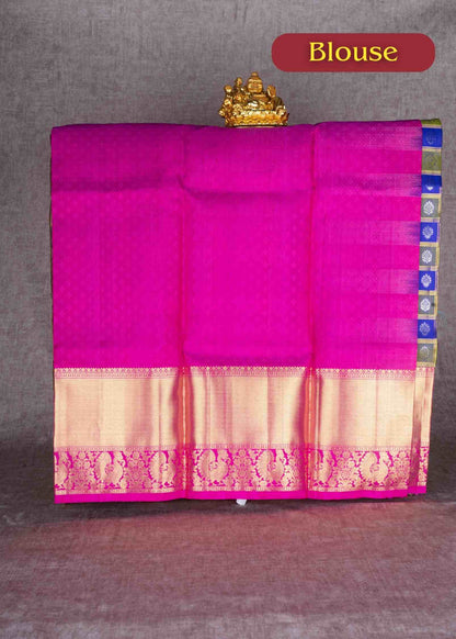 Pure Silk Pattu Pavadai (MultiColour Checks) With Pink Blouse 36"