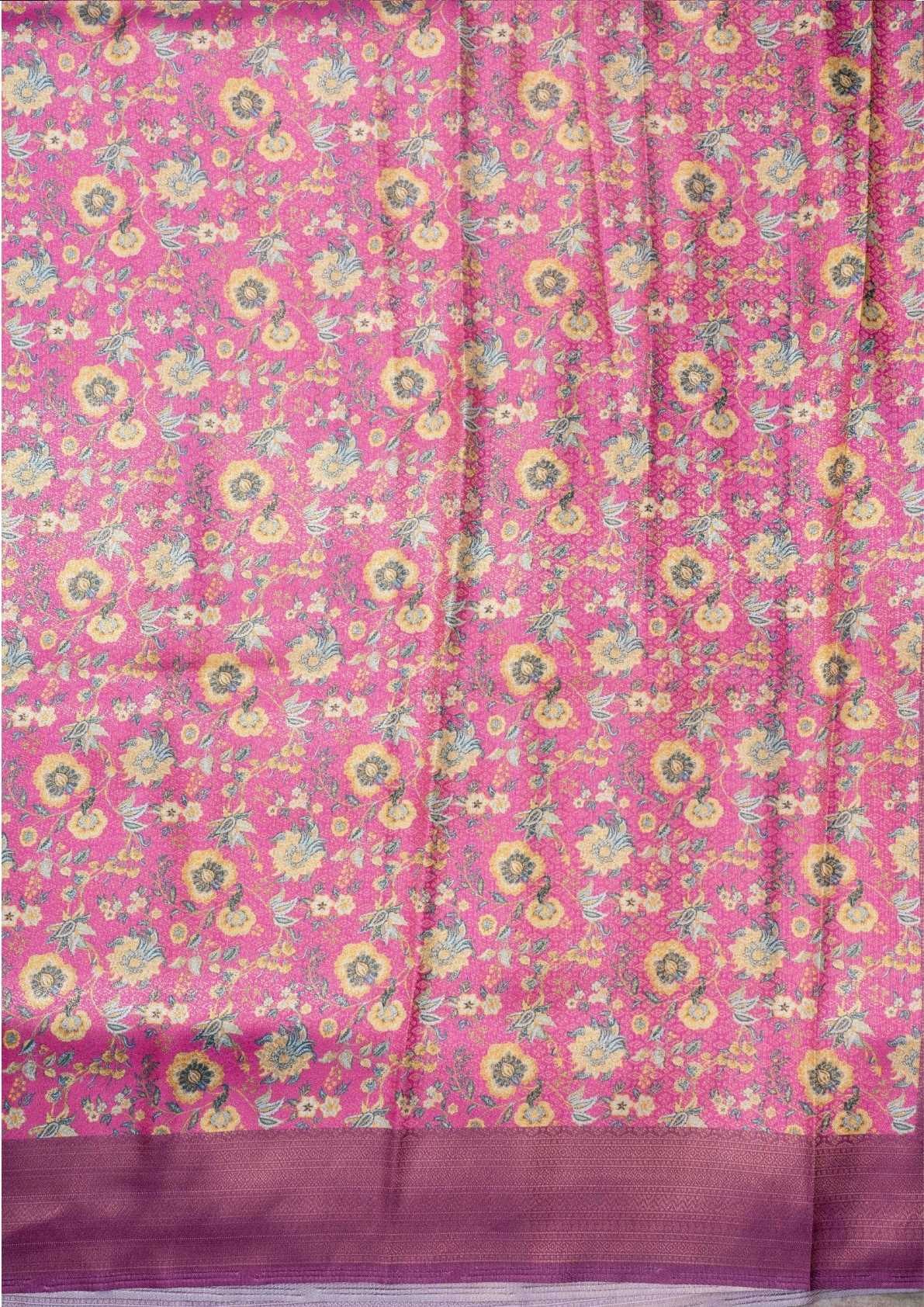 Fancy Soft Tissue Saree Pink With Grand Blouse