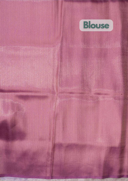 Fancy Soft Tissue Saree Pink With Grand Blouse