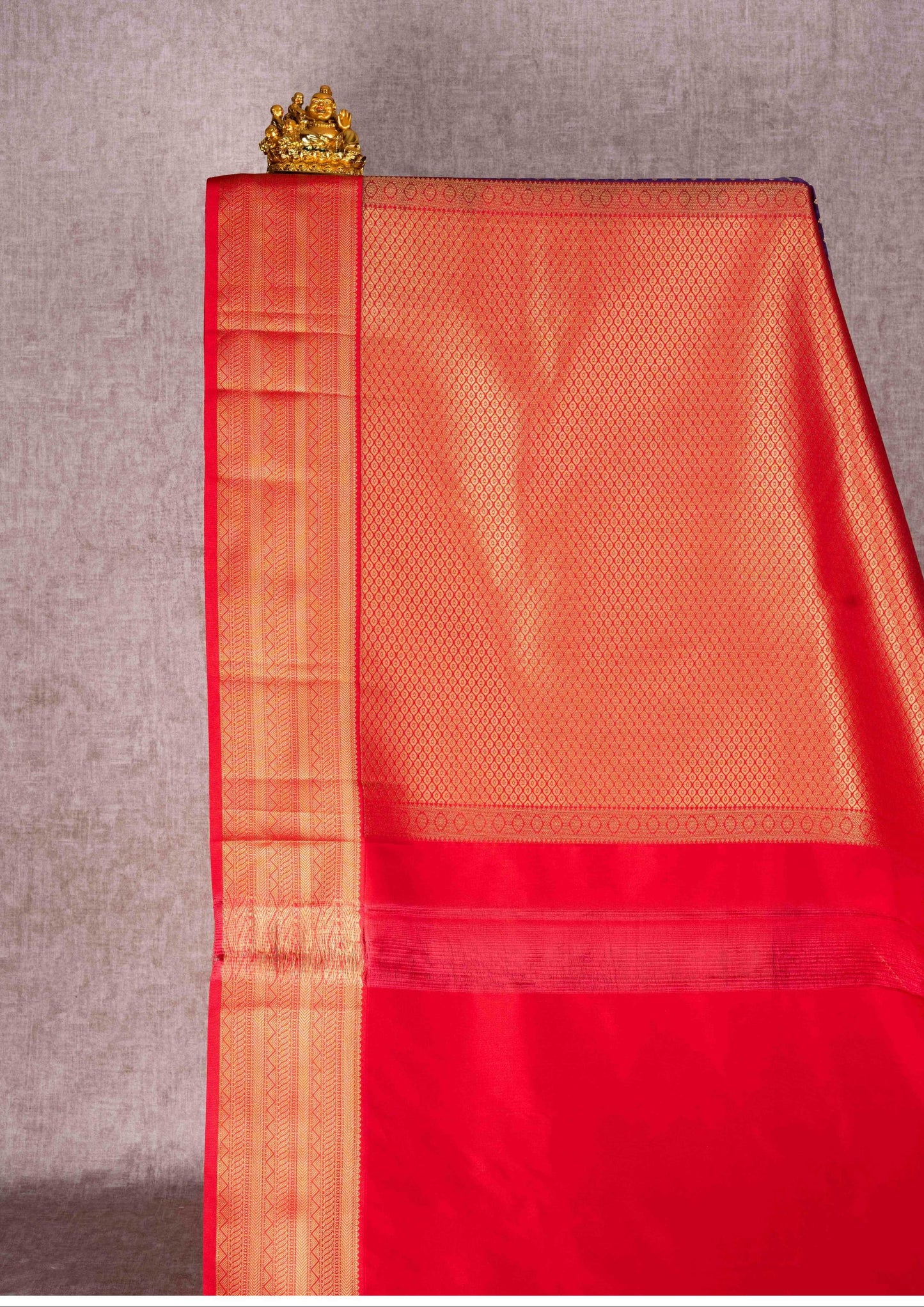 Mustard Yellow Checks Semi Silk Saree With Magenta Blouse