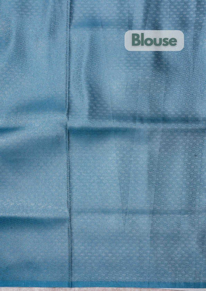 Fancy Soft Tissue Saree Ice Blue With Grand Blouse
