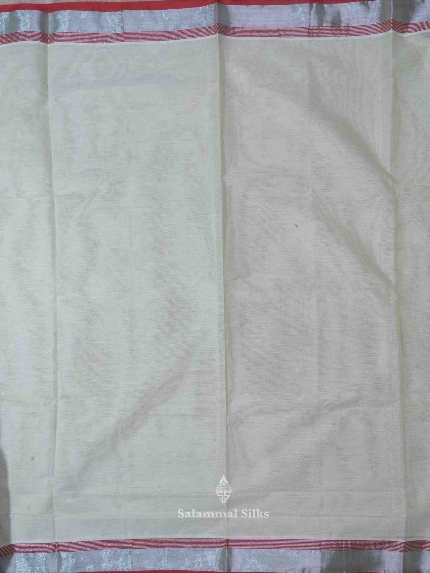 Light Elaichi Color Cotton Saree with Silver Jari Tissue border and Running Blouse