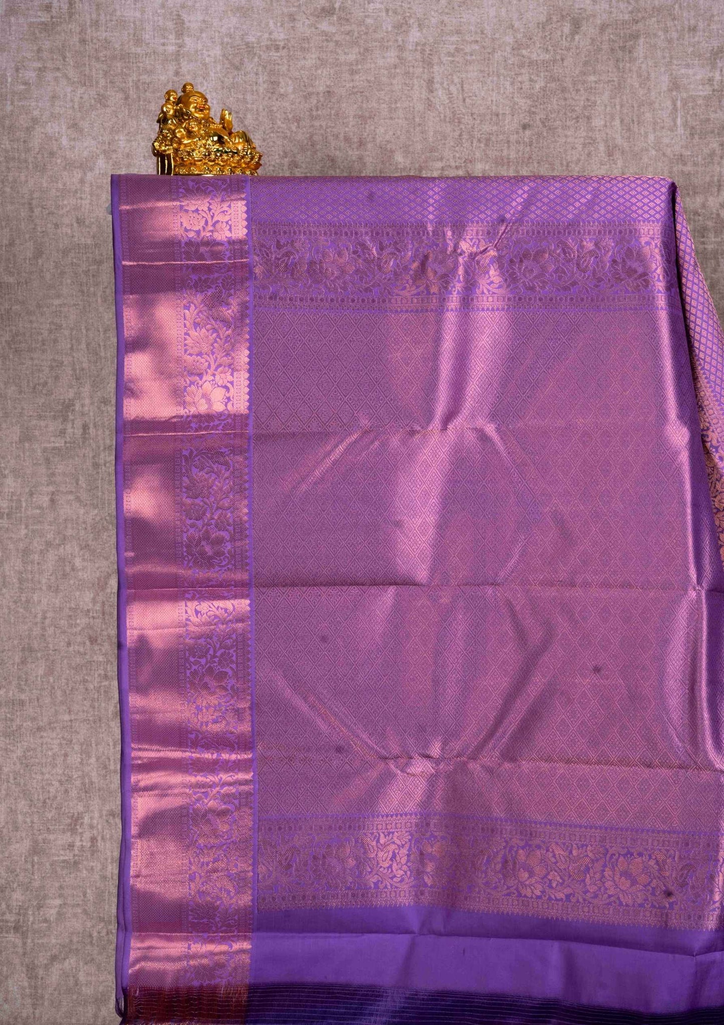 Purple Grand Puremix Silk Saree With Plain Blouse