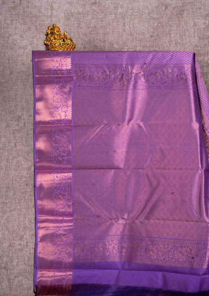 Purple Grand Puremix Silk Saree With Plain Blouse