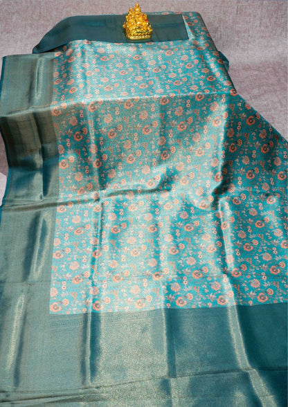 Fancy Soft Tissue Saree Pink With Grand Blouse