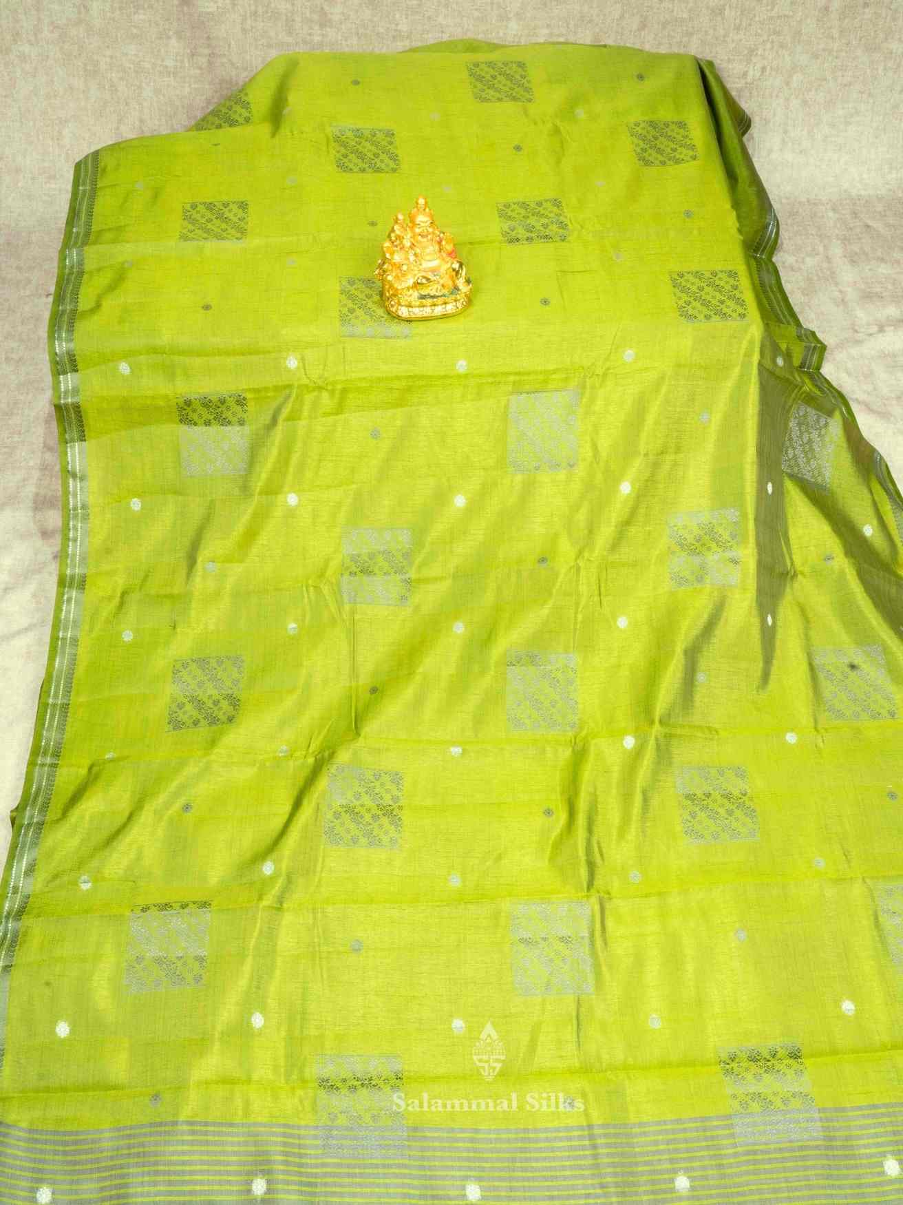 Olive Green Color Fancy Saree Small Border with Blouse