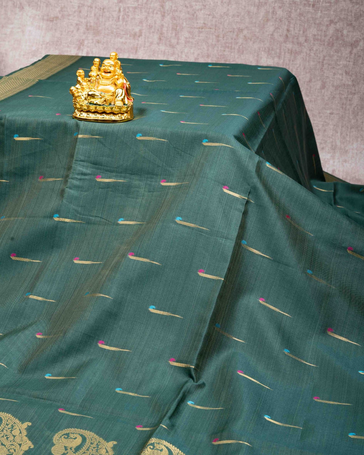 Konkan Semi Silk Saree Blue Colour With Self Border