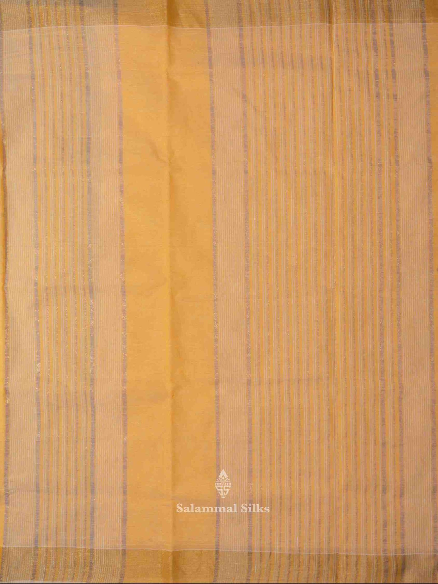 Light Orange Cotton Saree with Tissue Jari Border
