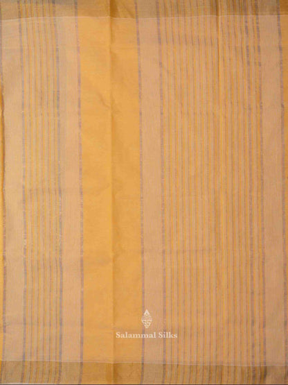 Light Orange Cotton Saree with Tissue Jari Border