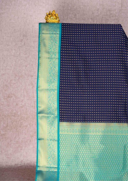 Mustard Yellow Checks Semi Silk Saree With Magenta Blouse