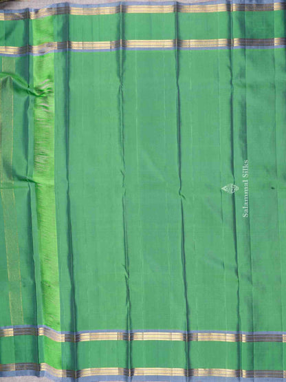 Pink & yellow Color Petty Checks Kanjivaram Pure Silk Saree with Dual Tone Green Blouse