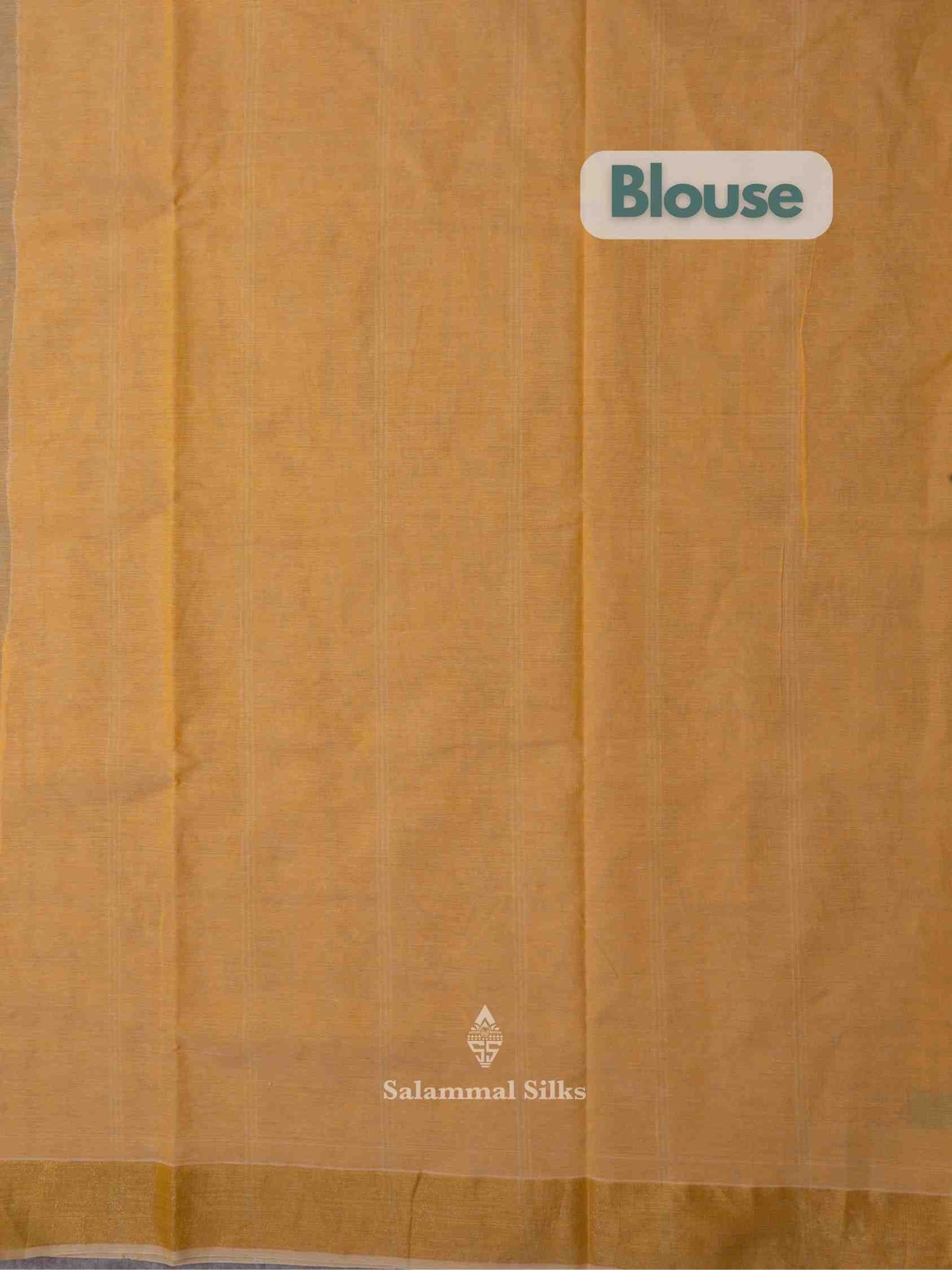 Light Orange Cotton Saree with Tissue Jari Border