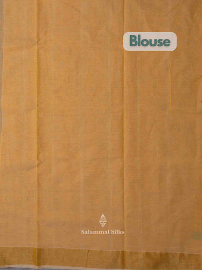 Light Orange Cotton Saree with Tissue Jari Border
