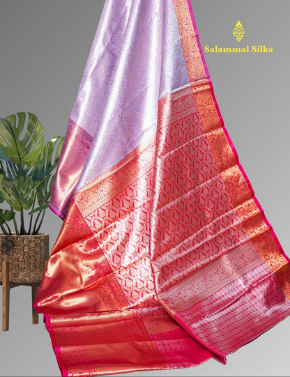 Light Green Tissue Beautiful Semi  Silk Saree With Blouse