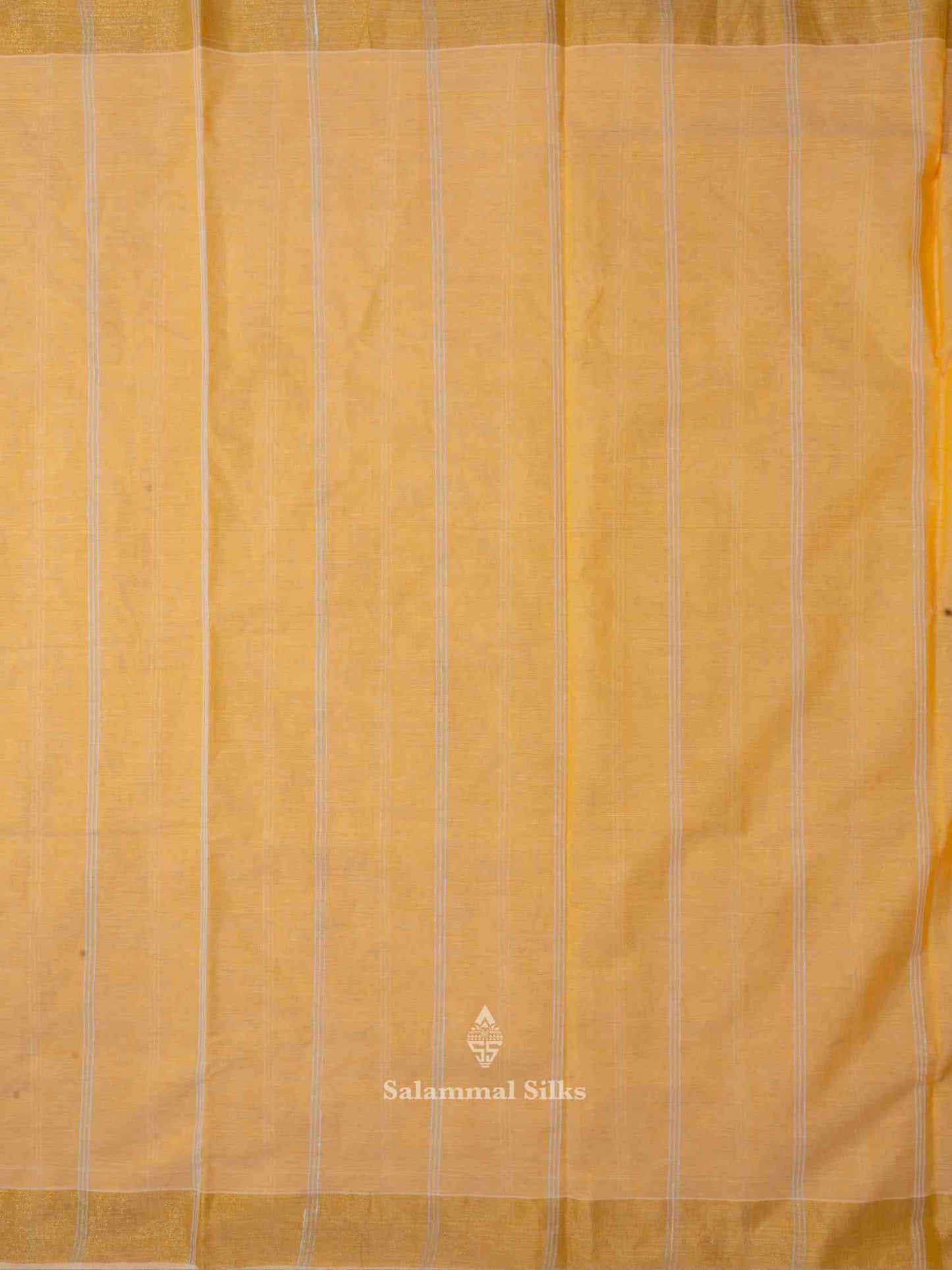 Light Orange Cotton Saree with Tissue Jari Border
