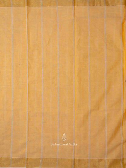 Light Orange Cotton Saree with Tissue Jari Border