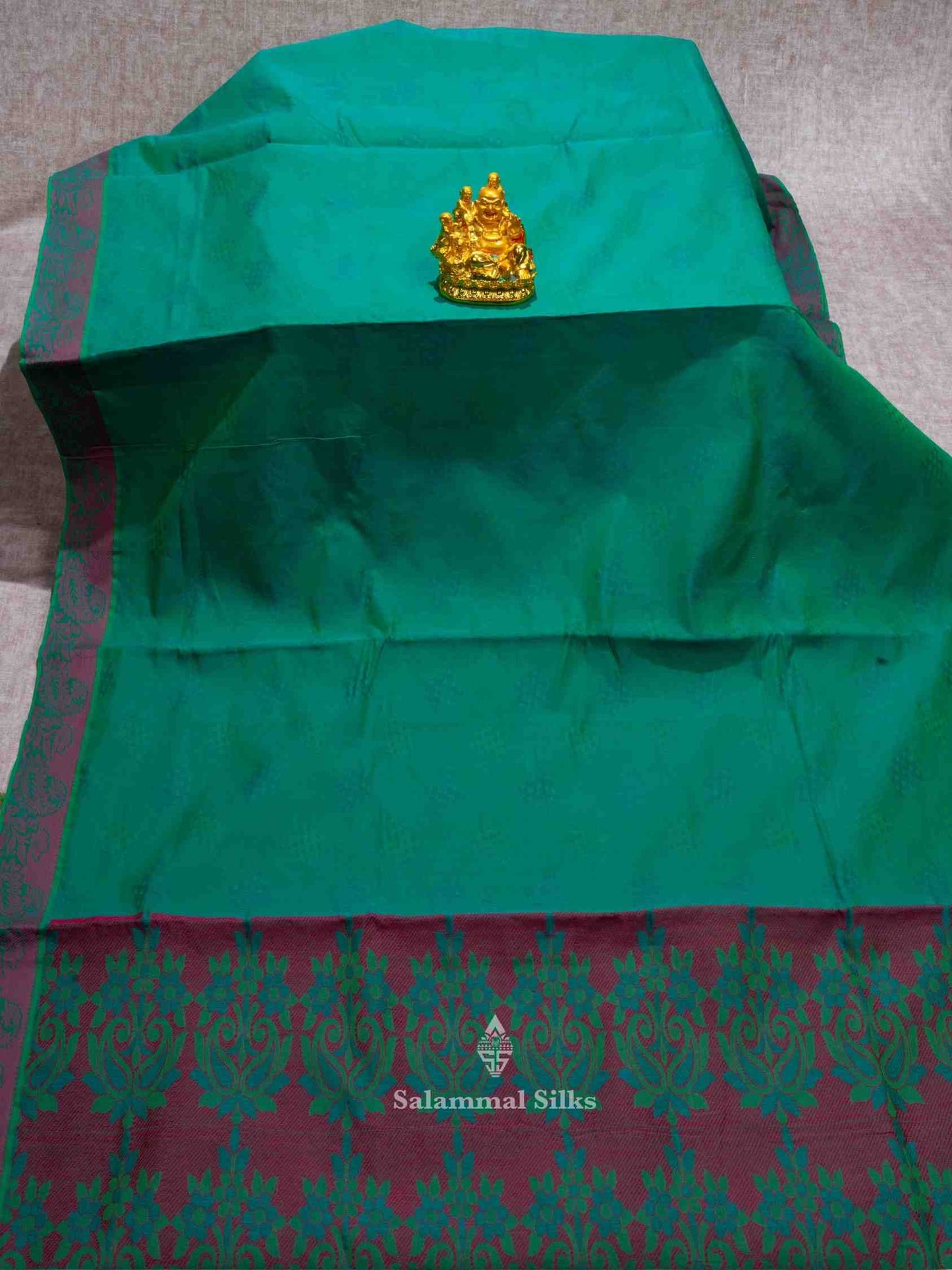 Green Color Cotton Saree with Thread Border