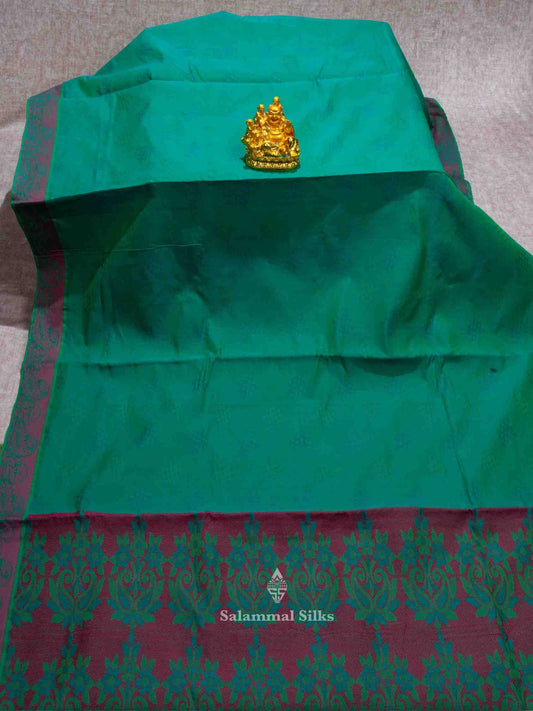 Green Color Cotton Saree with Thread Border