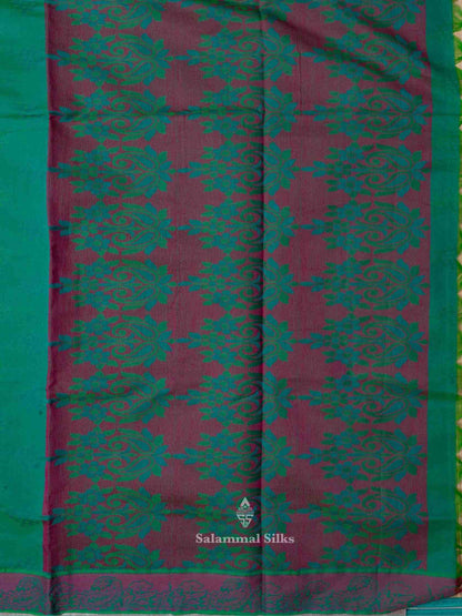 Green Color Cotton Saree with Thread Border