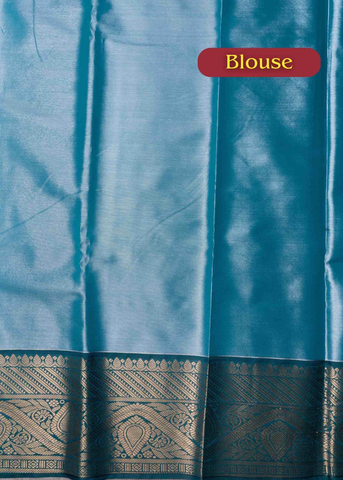Beige Tissue Bridal Semi Silk Saree With Bottle Green Border