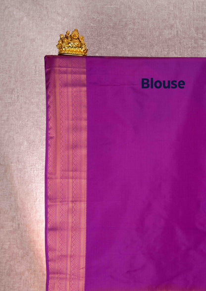 Mustard Yellow Checks Semi Silk Saree With Magenta Blouse