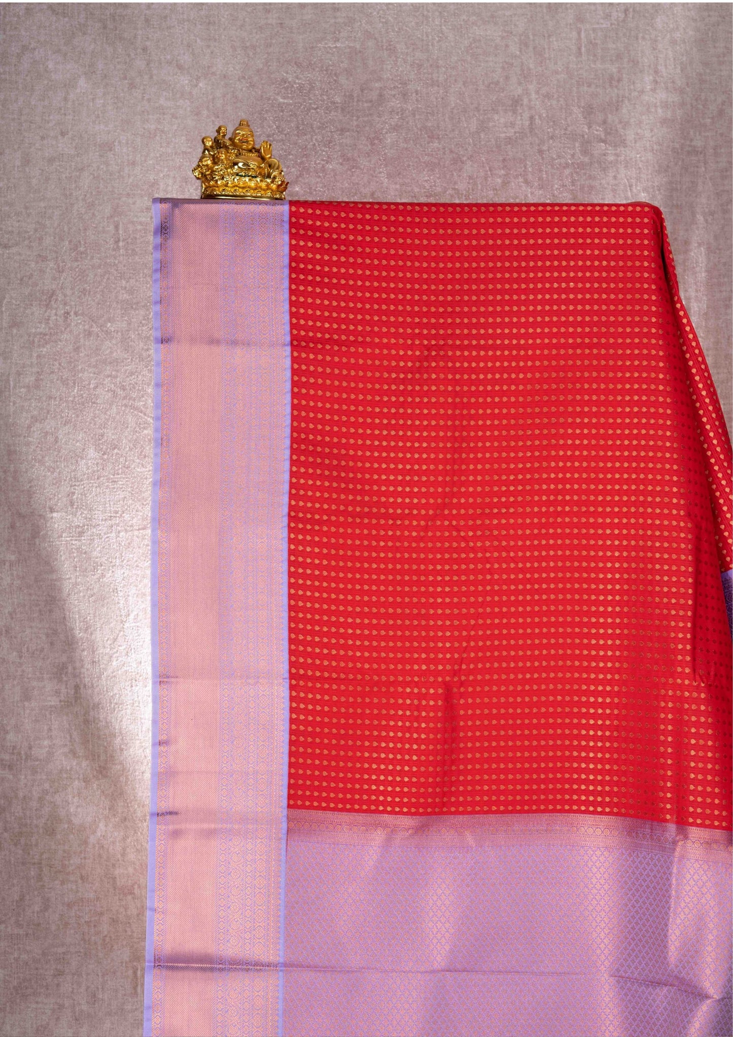 Mustard Yellow Checks Semi Silk Saree With Magenta Blouse