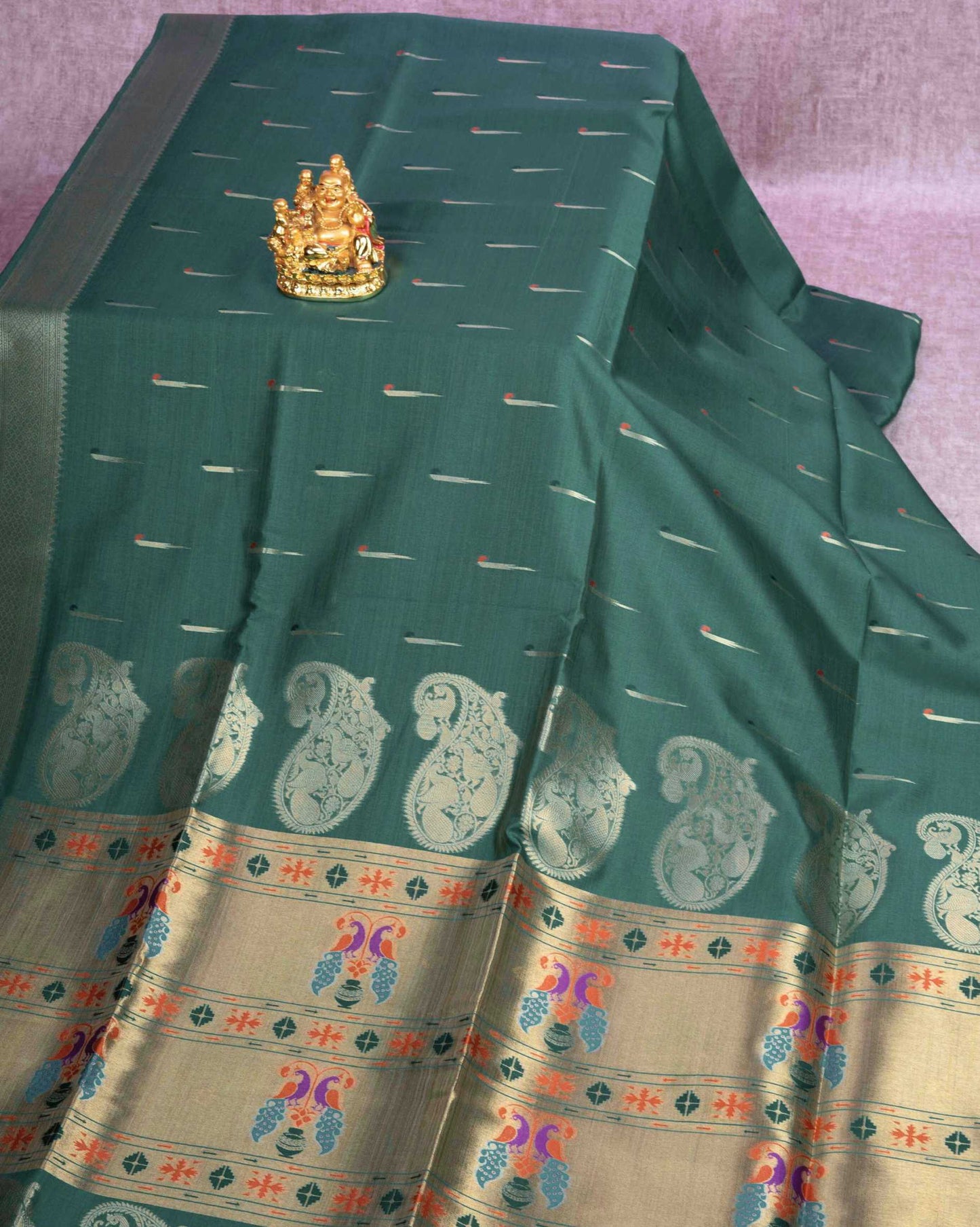 Konkan Semi Silk Saree Blue Colour With Self Border