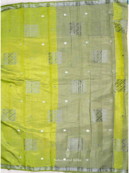 Olive Green Color Fancy Saree Small Border with Blouse