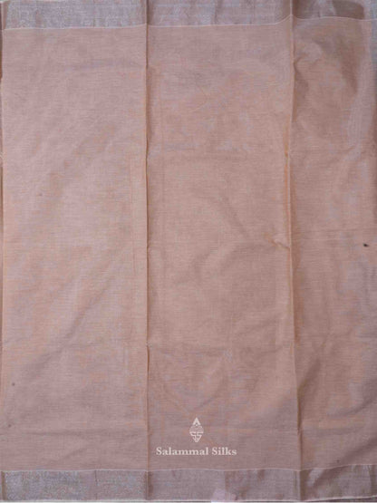 Beige Color Cotton Saree with Ash color Blouse