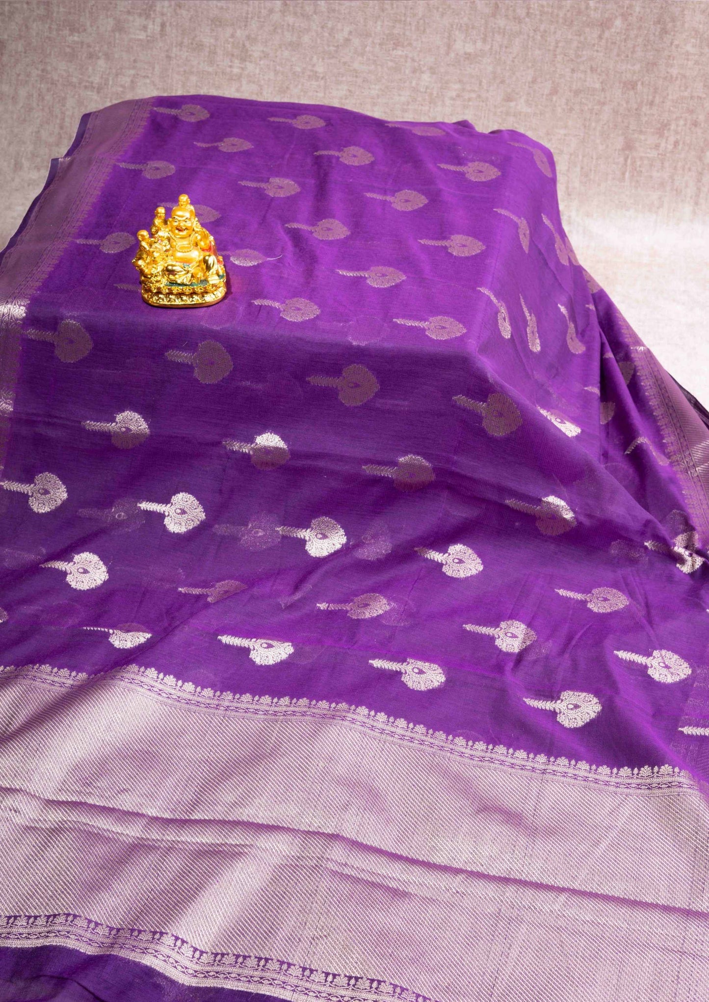 Banaras Fancy Linen Mix Violet Saree With Blouse