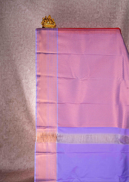 Mustard Yellow Checks Semi Silk Saree With Magenta Blouse