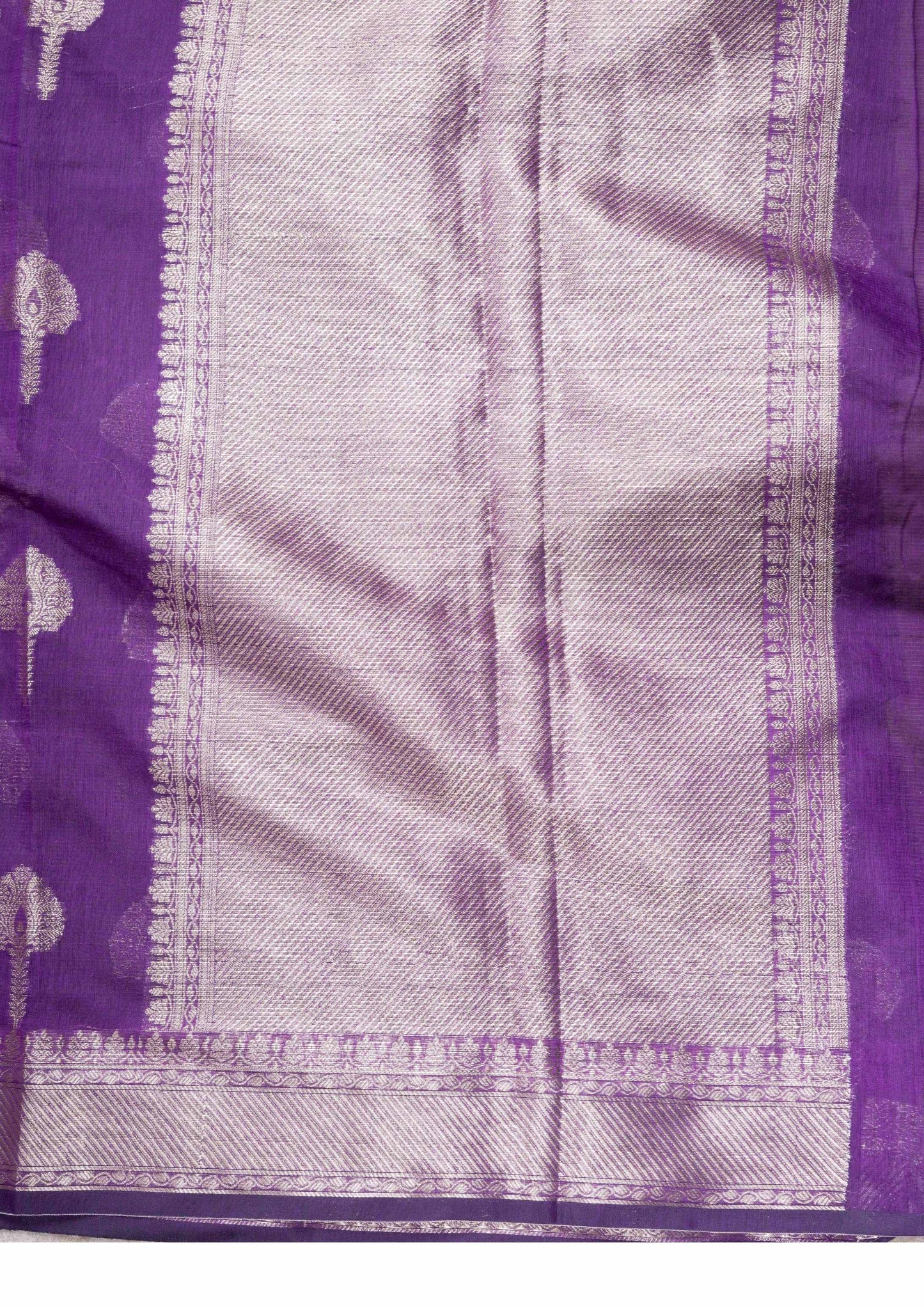 Banaras Fancy Linen Mix Violet Saree With Blouse