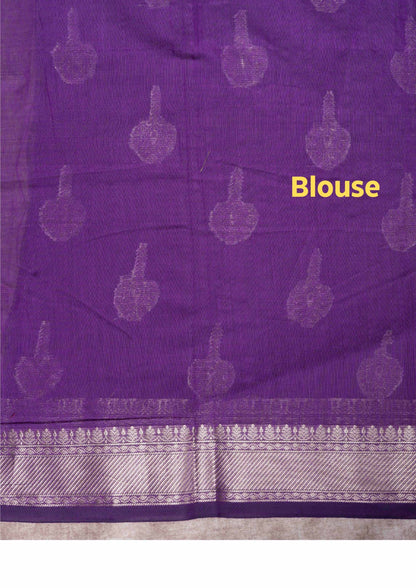 Banaras Fancy Linen Mix Violet Saree With Blouse