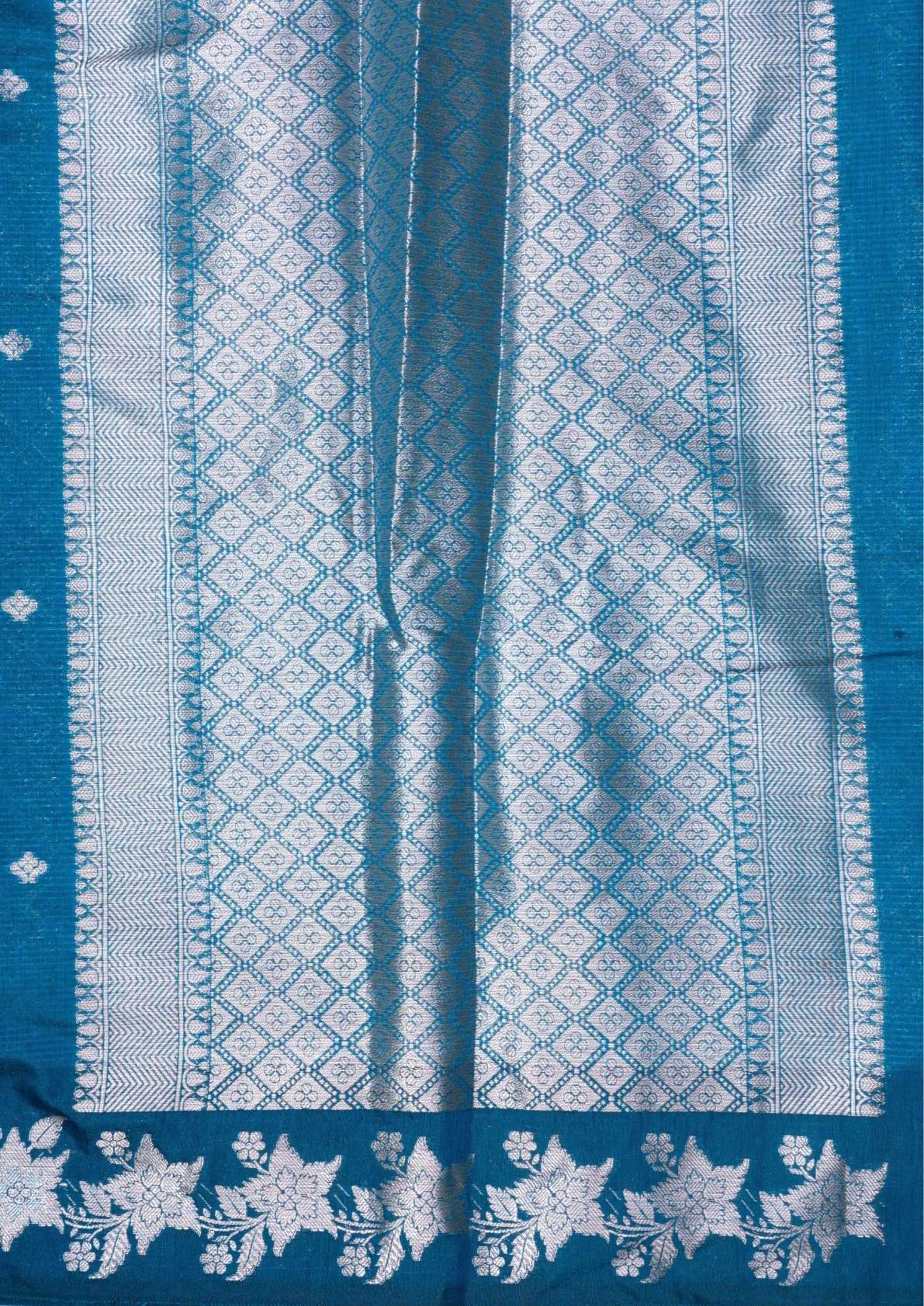 Fancy Cotton Mix Saree Brown With Grand Blouse