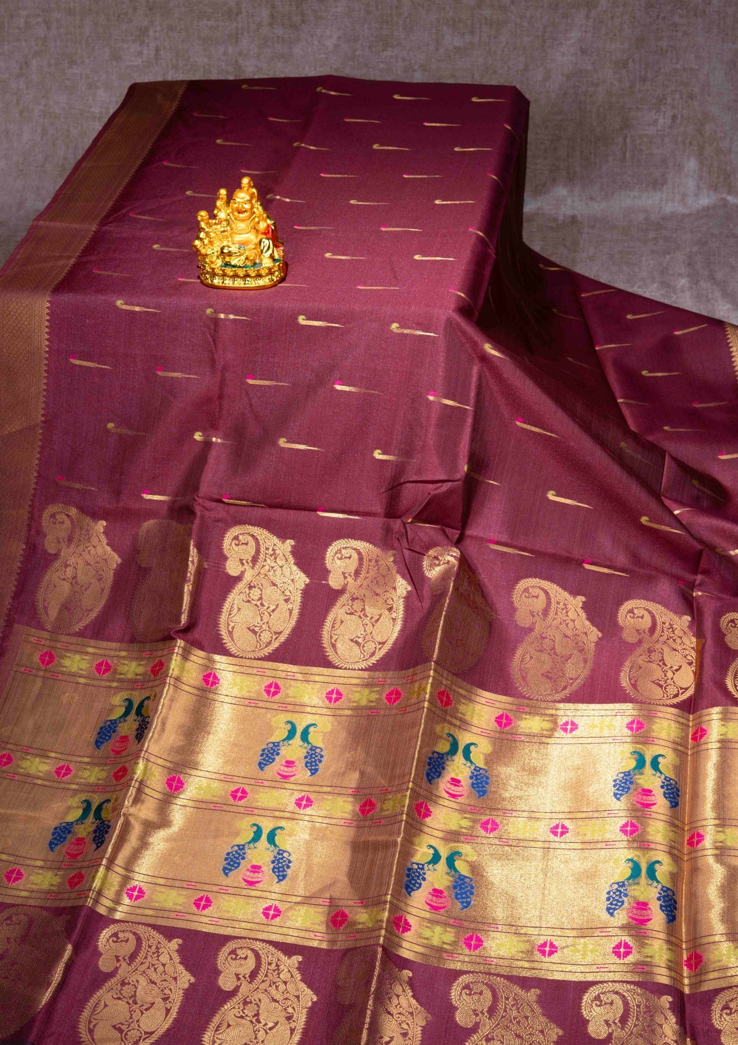 Konkan Semi Silk Saree Blue Colour With Self Border