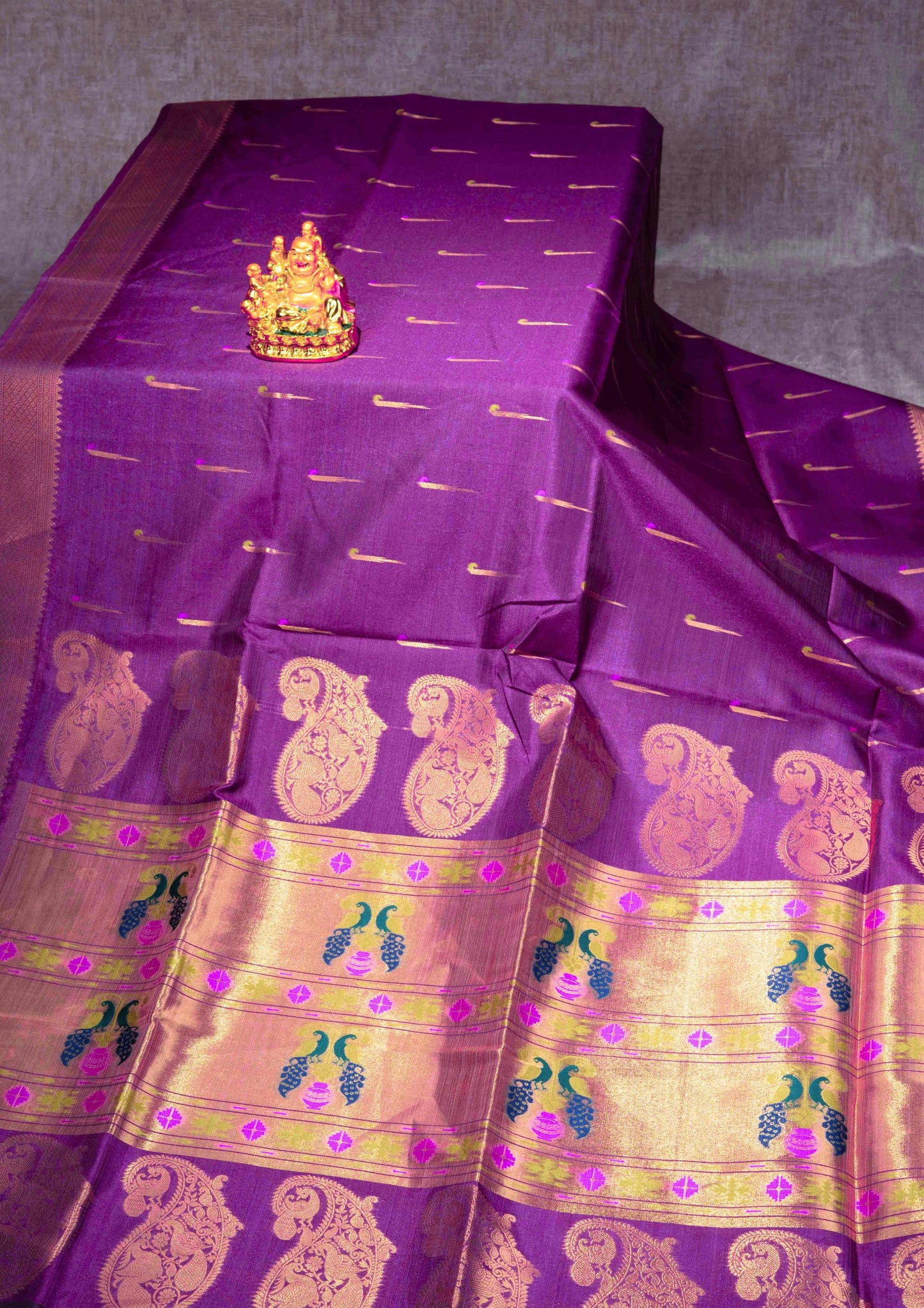 Konkan Semi Silk Saree Blue Colour With Self Border