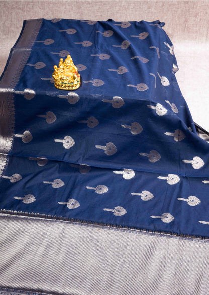 Banaras Fancy Linen Mix Violet Saree With Blouse