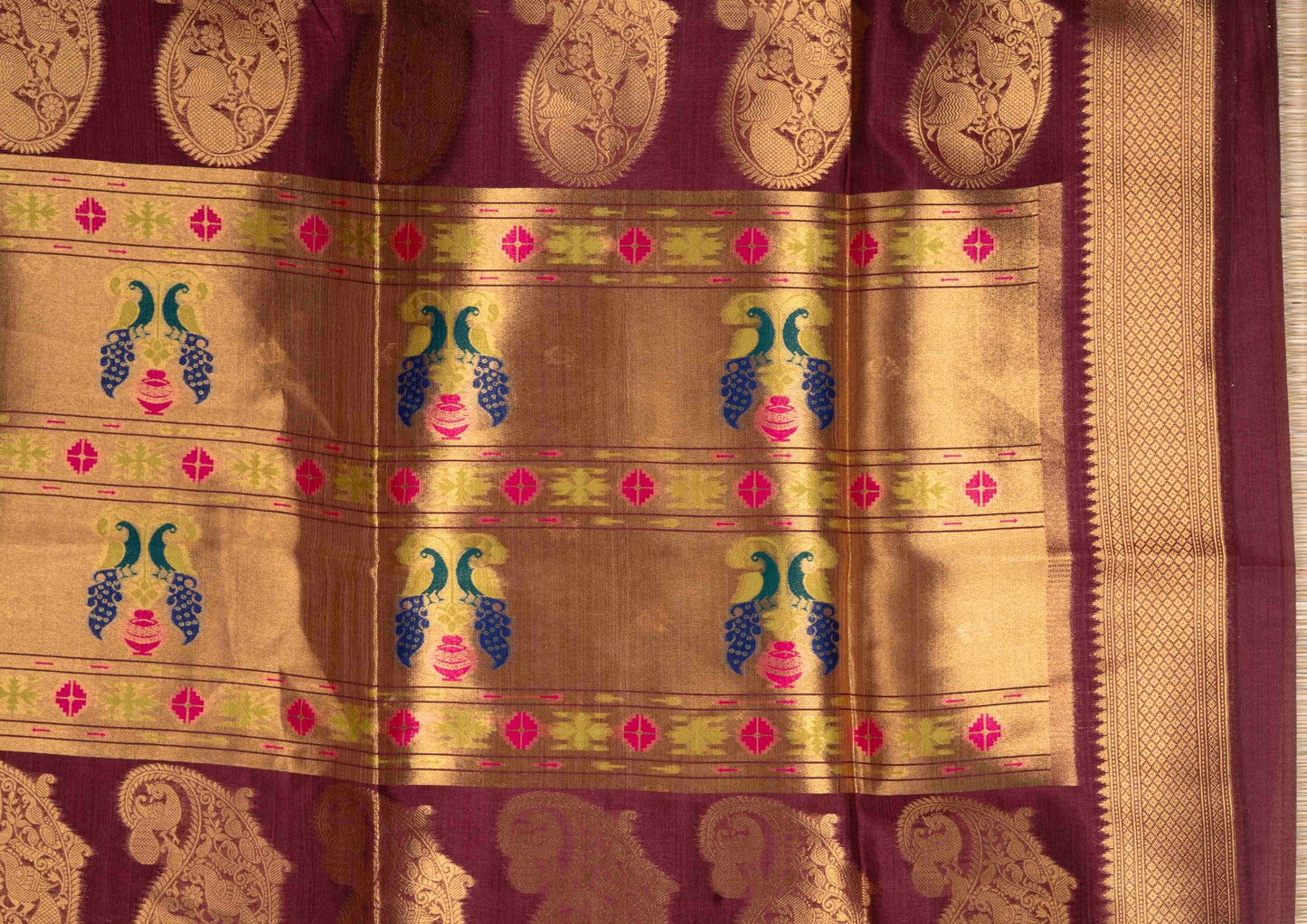 Konkan Semi Silk Saree Blue Colour With Self Border