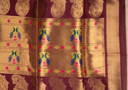 Konkan Semi Silk Saree Blue Colour With Self Border