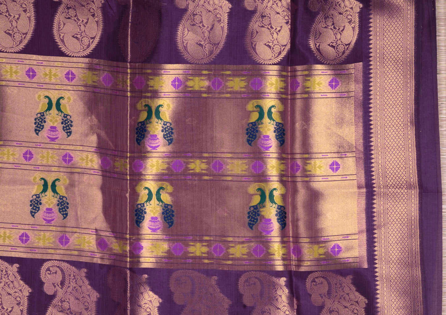 Konkan Semi Silk Saree Blue Colour With Self Border