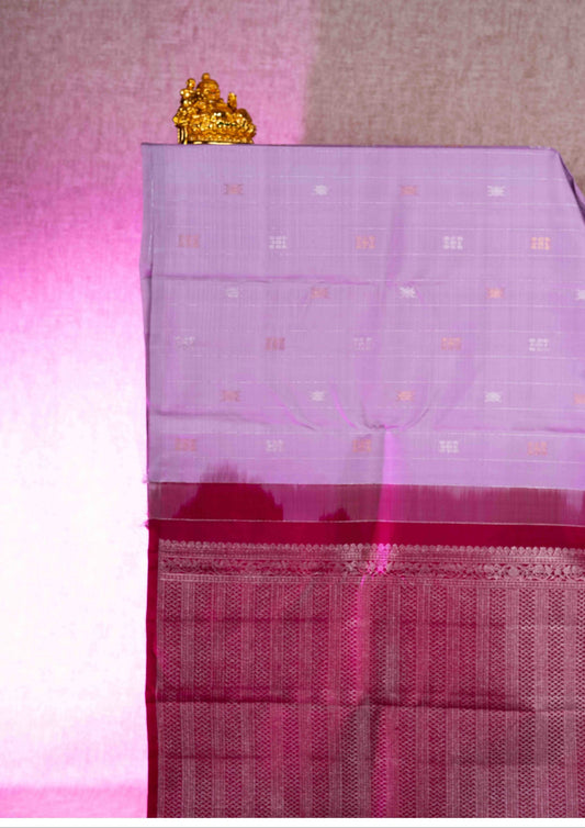 Kanjivaram Pure Silk Saree Light Lavender Without Border