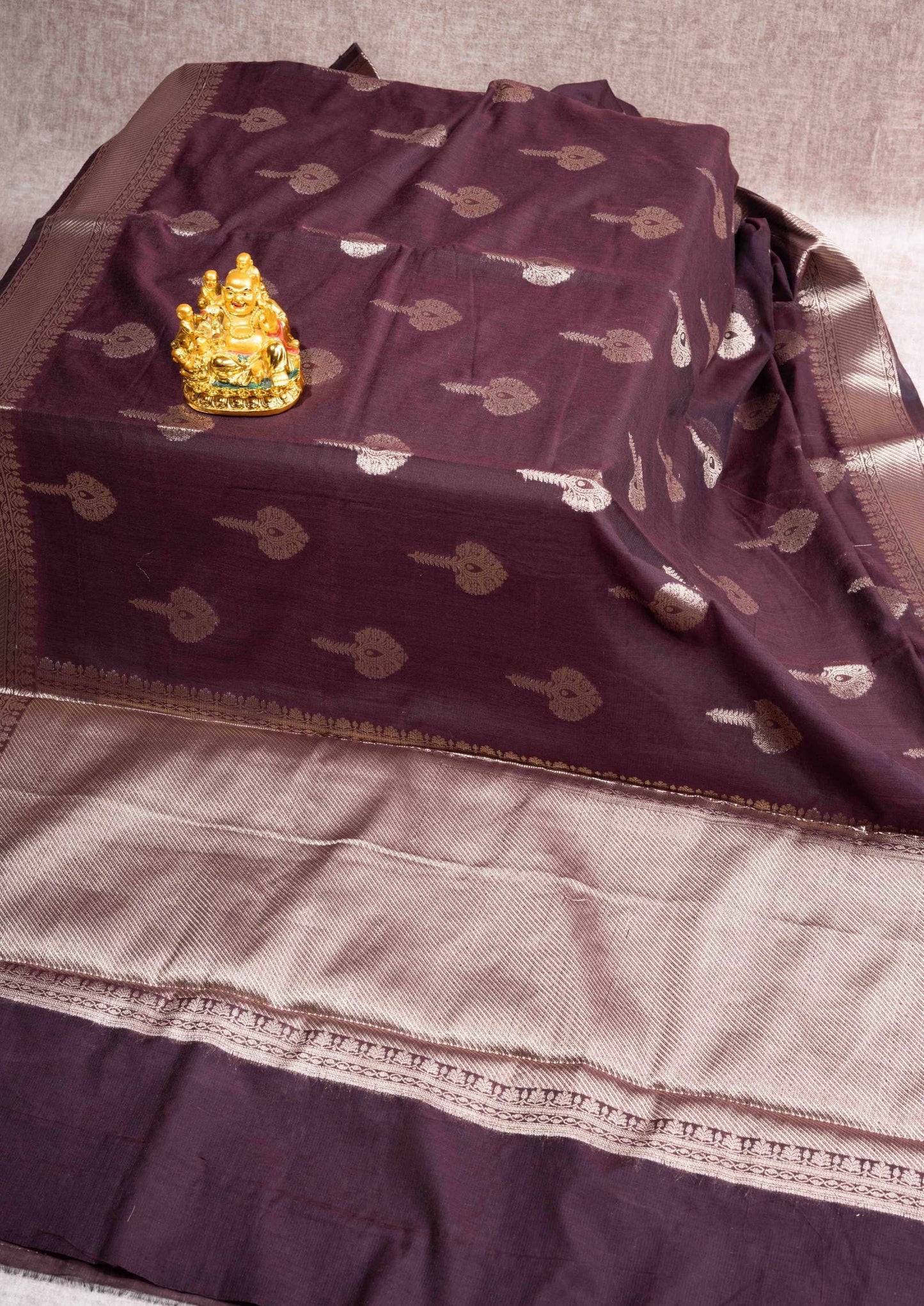 Banaras Fancy Linen Mix Violet Saree With Blouse