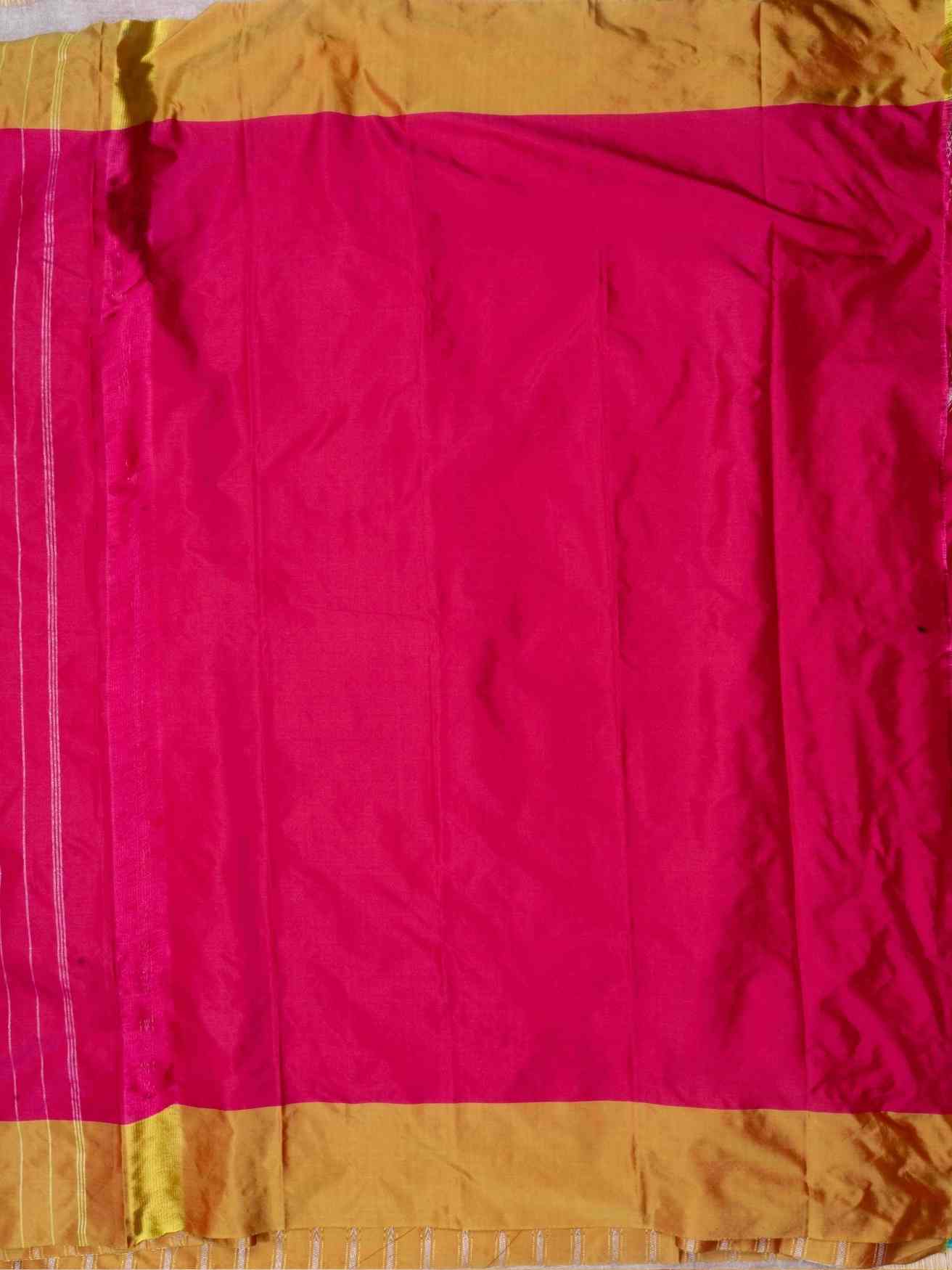 Olive Green Color Arni Semi-Silk saree with Maroon Blouse