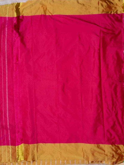Olive Green Color Arni Semi-Silk saree with Maroon Blouse