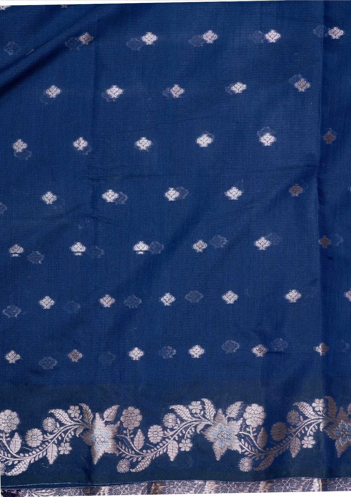 Fancy Cotton Mix Saree Brown With Grand Blouse