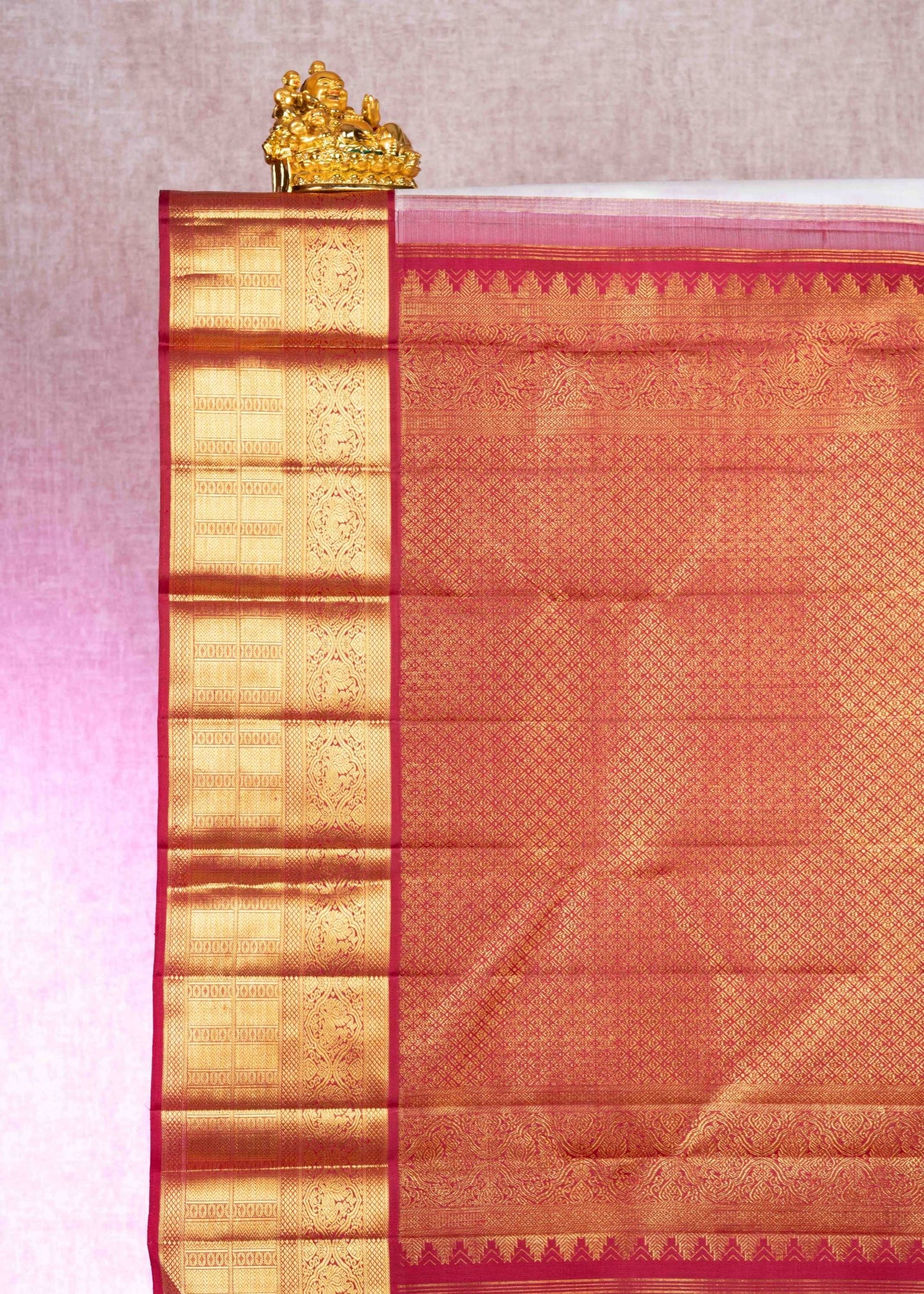 Kanjivaram Pure Silk Saree White With Maroon Blouse