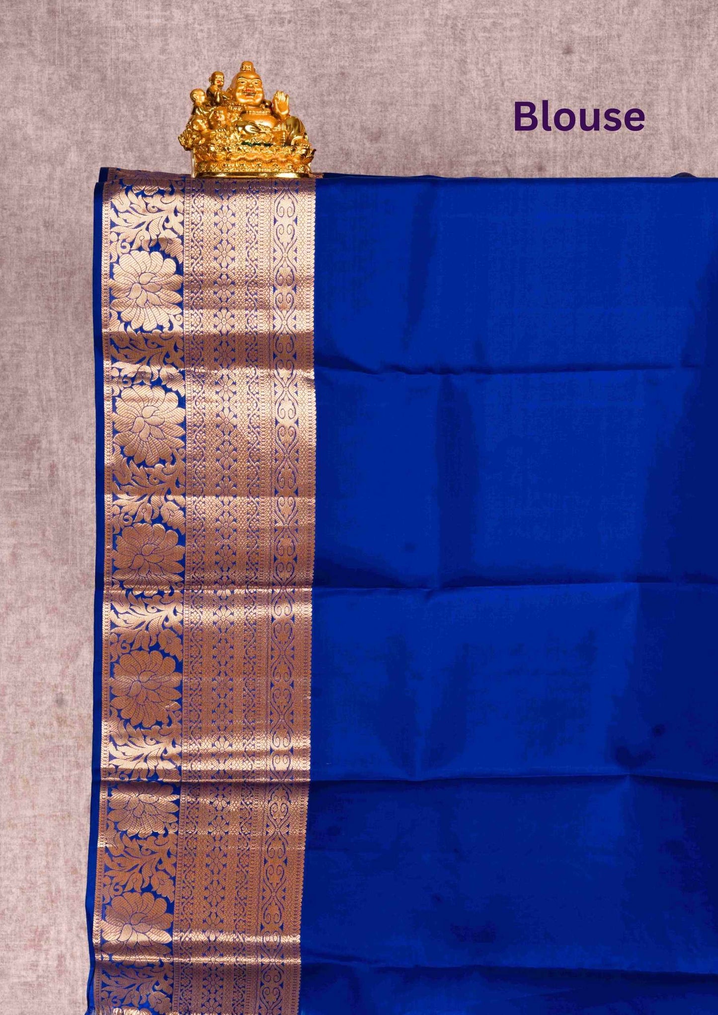 Blue Grand Puremix Silk Saree With Royal Blue Blouse